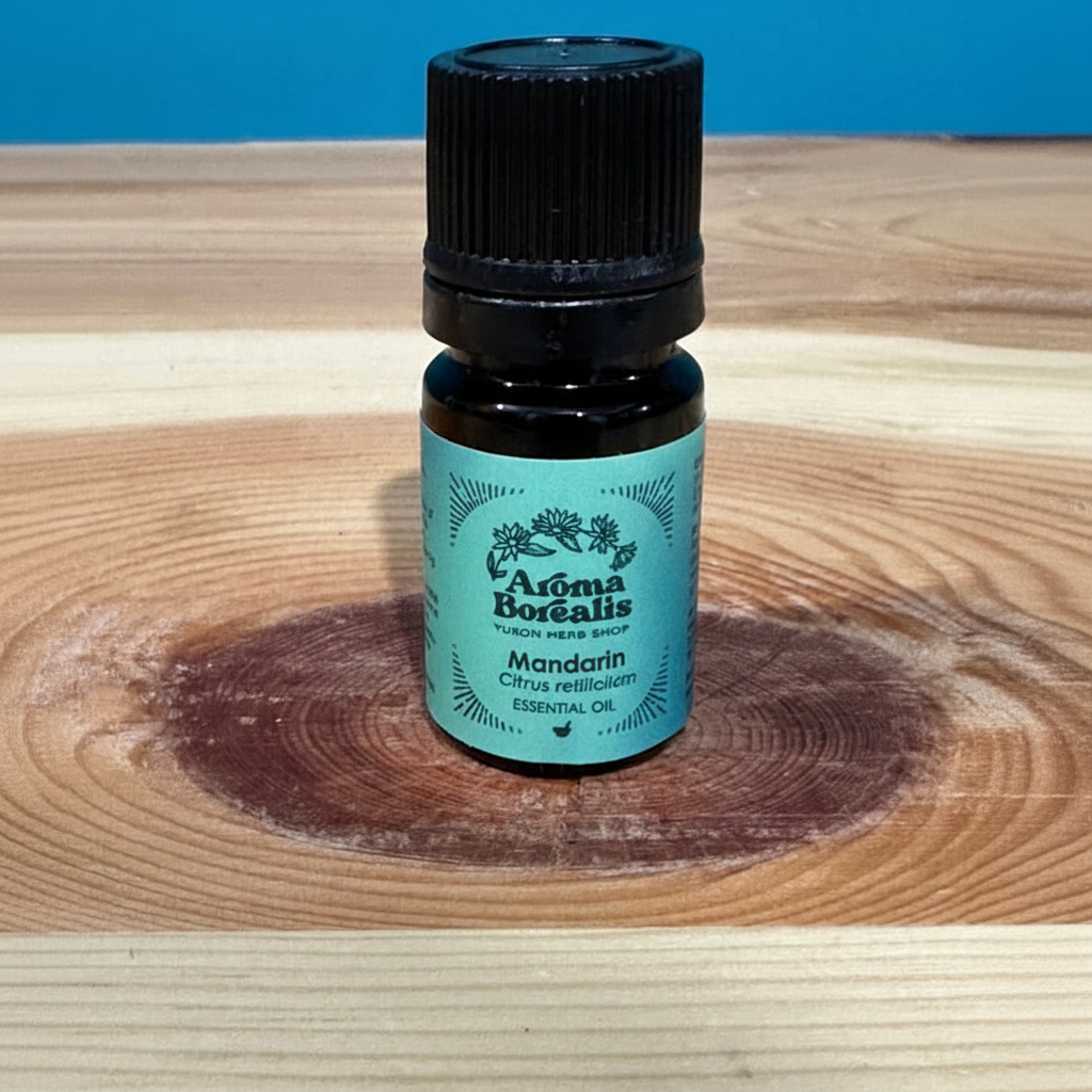 Mandarin Red Essential Oil with Yarrow background